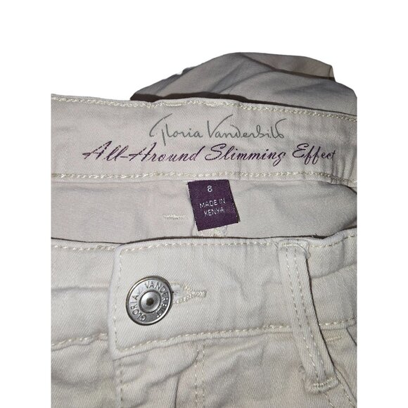 Gloria Vanderbilt Skimmer Capris Slimming Effect Size 9 Missy Cream Jj3670 - Picture 8 of 8
